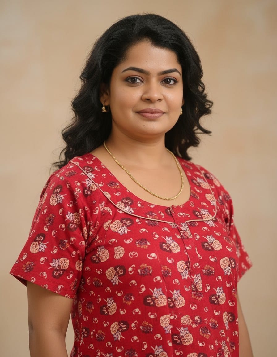 Mayas Red Chilli Piping Nighty